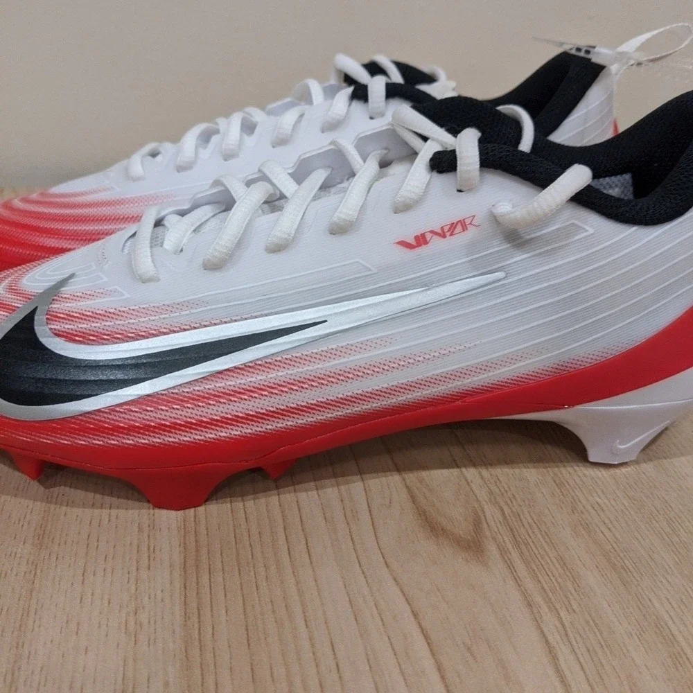 Size 9 Nike Air‎ Vapor Speed 3 Football Cleats White University Red FB3303-102